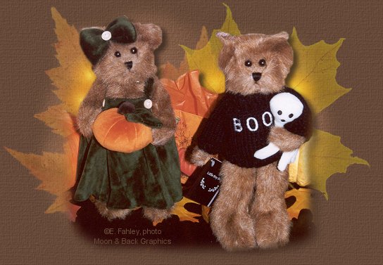 Two bears that are too boo-tiful for Halloween.