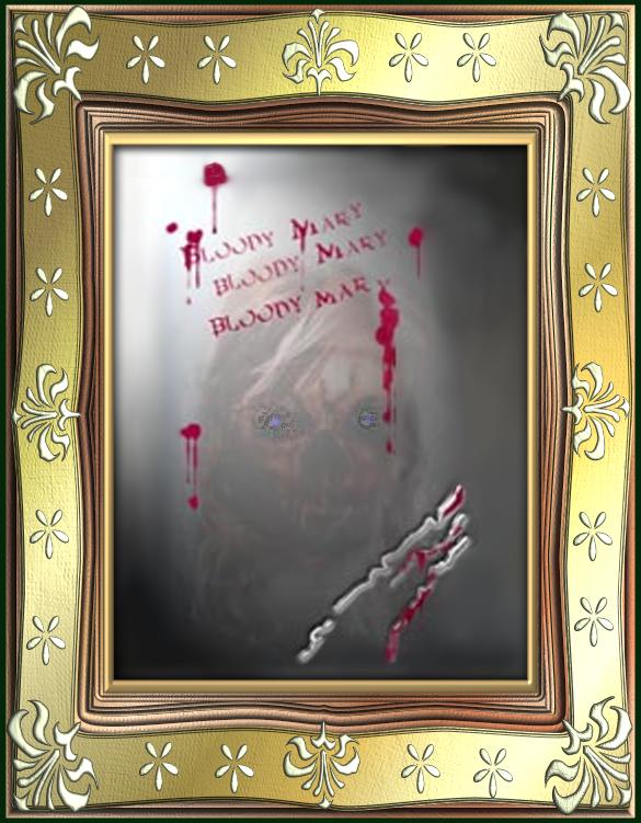 Bloody Mary graphic. The frigntening legend of Bloody Mary