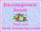 Encouragement Award 11-30-1999