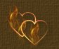 Two entwined hearts...afire