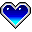 A blue jewel heart button