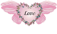 animated pink heart with wings