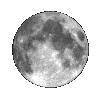 an animated moon, moving from dark to full moon