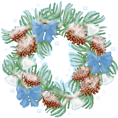 Christmas Wreath in blue and white.