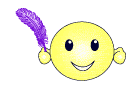 A fun smiley with a feather to tickle your funny-bone.