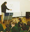 picture of teacher and classroom